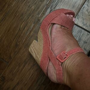 Jimmy Choo wood wedges sandals size 40. Dollars